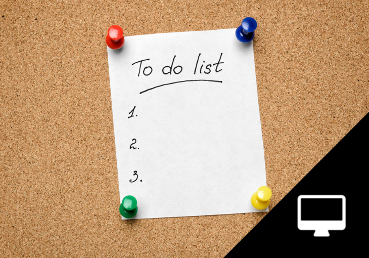 image of a to-do list on a cork board