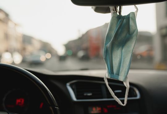 mask in car
