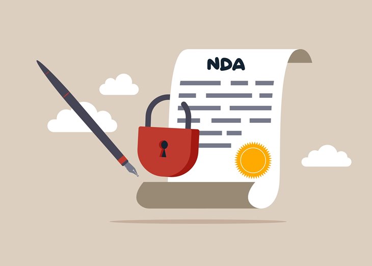 Graphic of an NDA with padlock